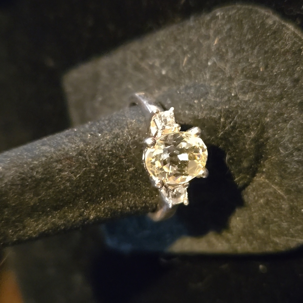 Silver White Sapphire Ring, 8